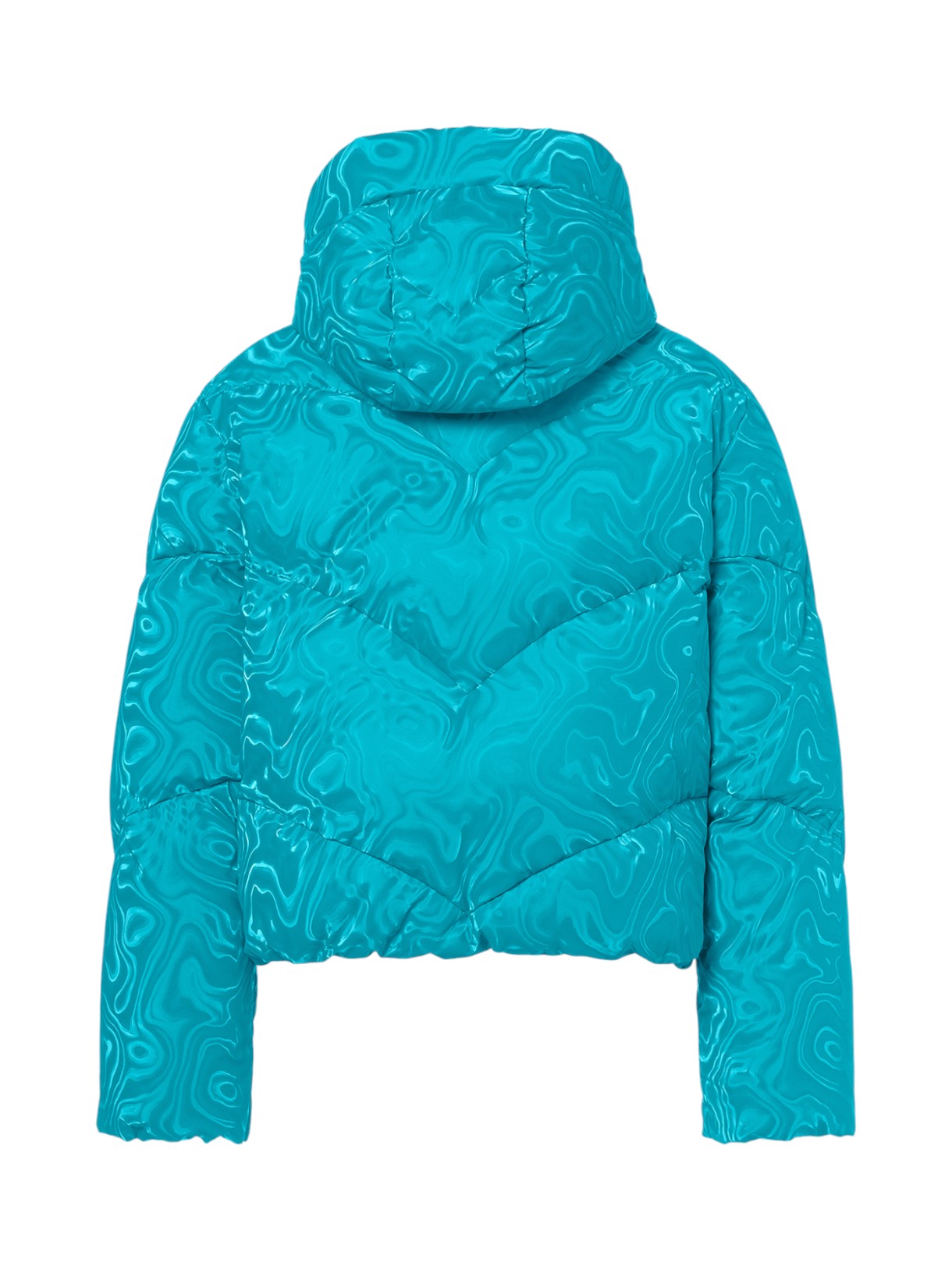 Aeliana Swirl Damast Daunen Skijacke mit Kapuze 2