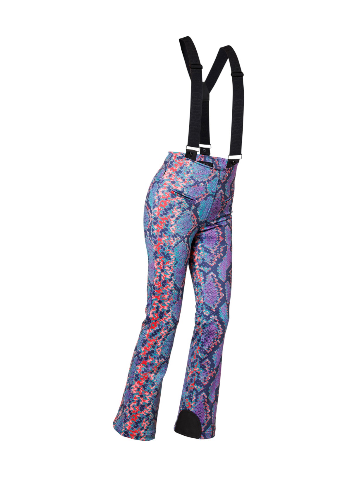 Elena Damen Skihose mit Snake Print und abnehmbaren Hosenträgern 2