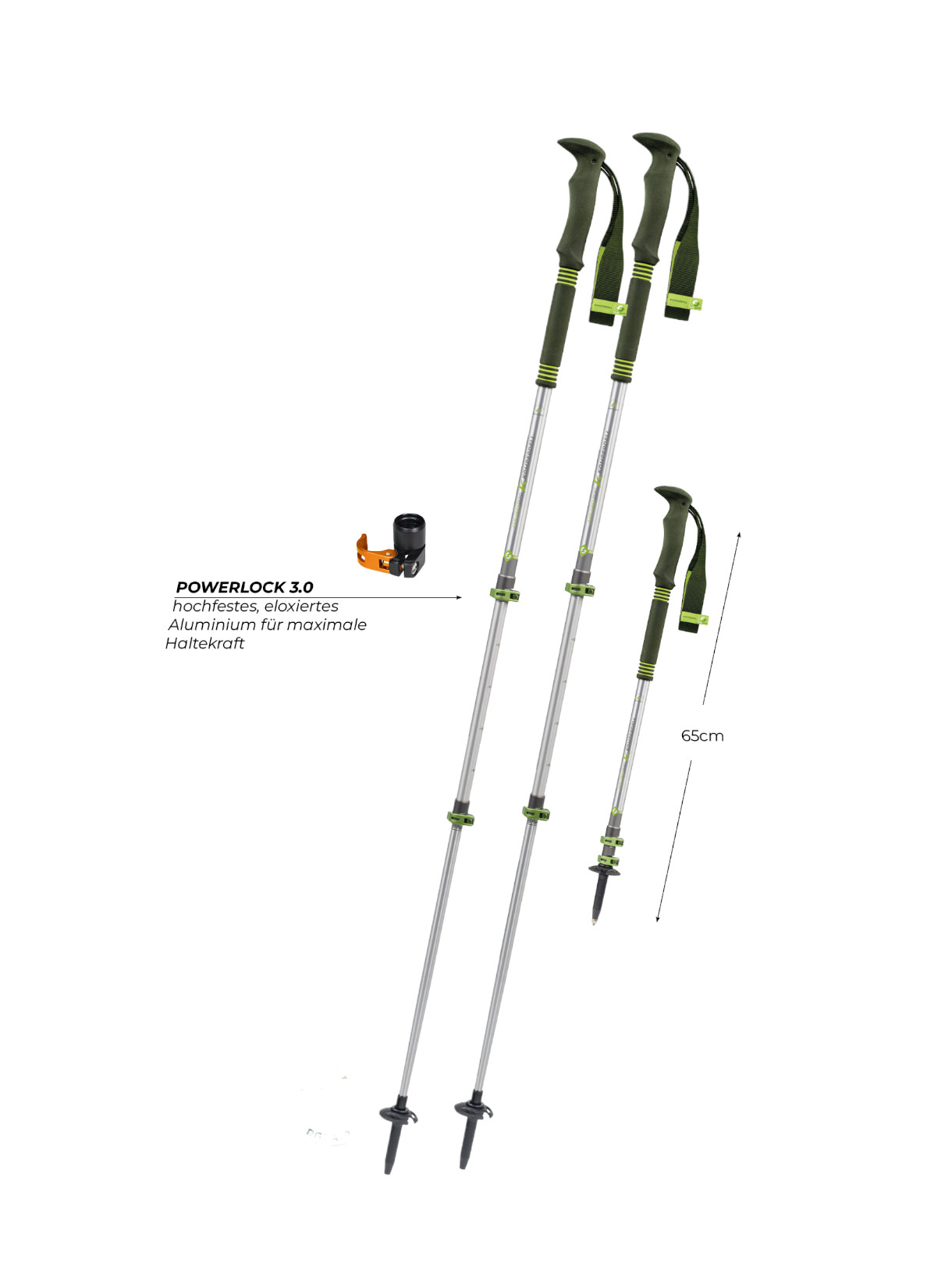 Explorer Zero Wanderstock Packmaß 65 cm Länge 105-140 cm verstellbar 2