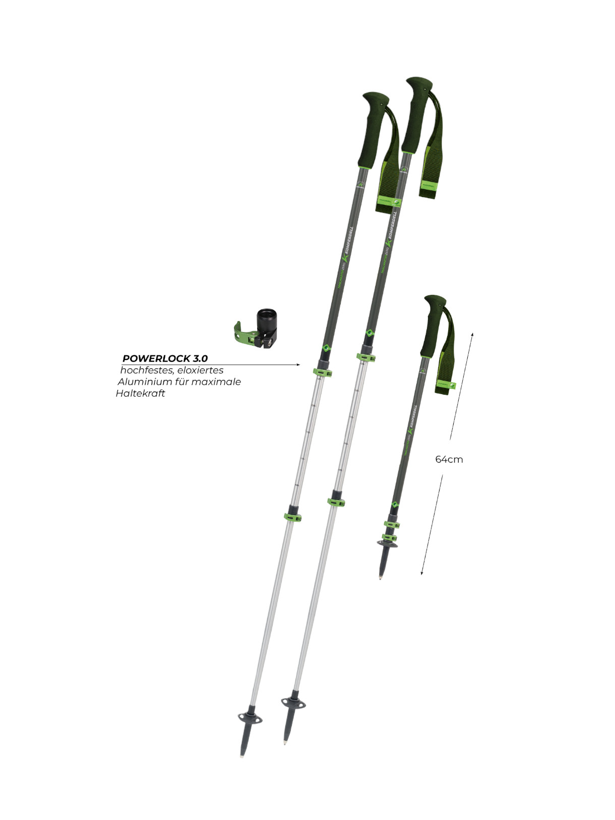 Trailmaster Zero Wanderstock Packmass 64 cm Länge 105-140 cm einstellbar 2
