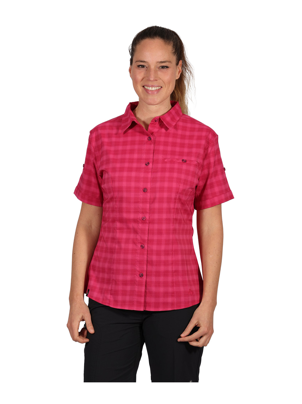Elbe Damen Kurzarm Outdoor Bluse kariert 2