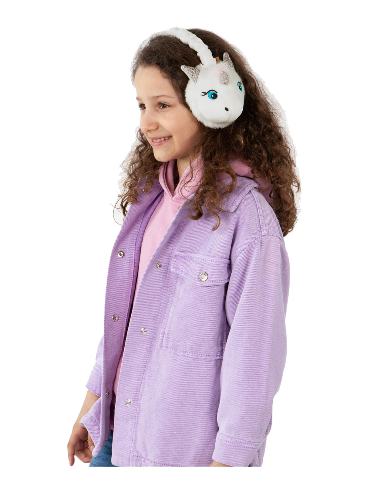 Mädchen Einhorn Ohrenschützer mit Kunstfell 3