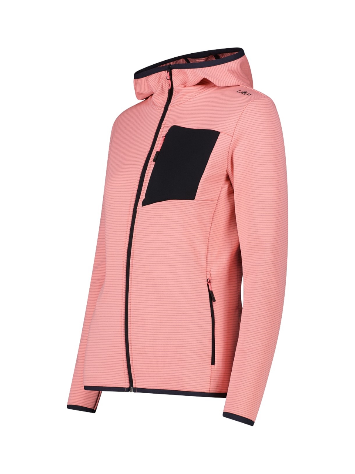 Damen Fleece Grid Tech Jacke mit Kapuze 3