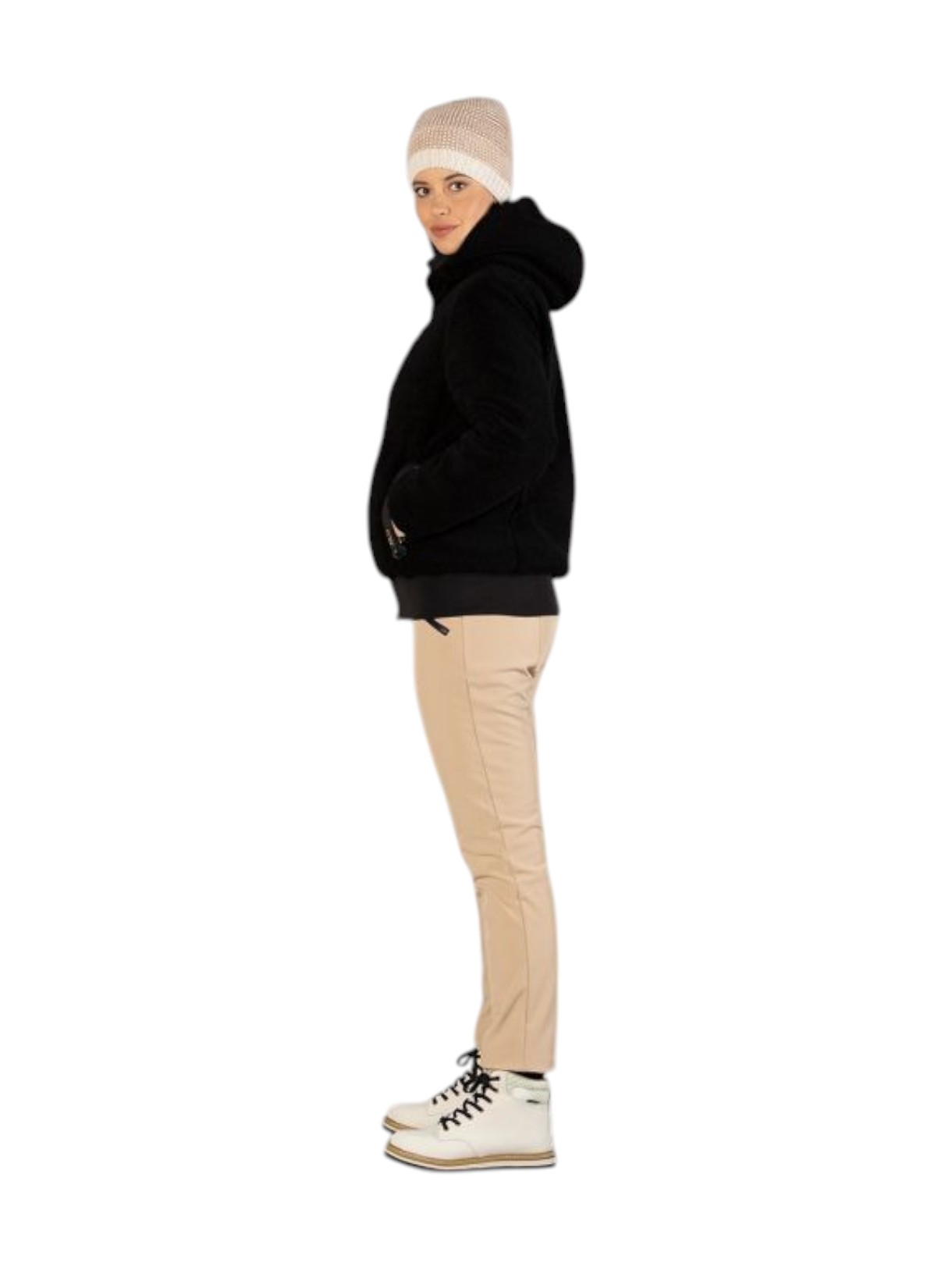 Damen Jacke aus Teddy Fur mit Kapuze 3