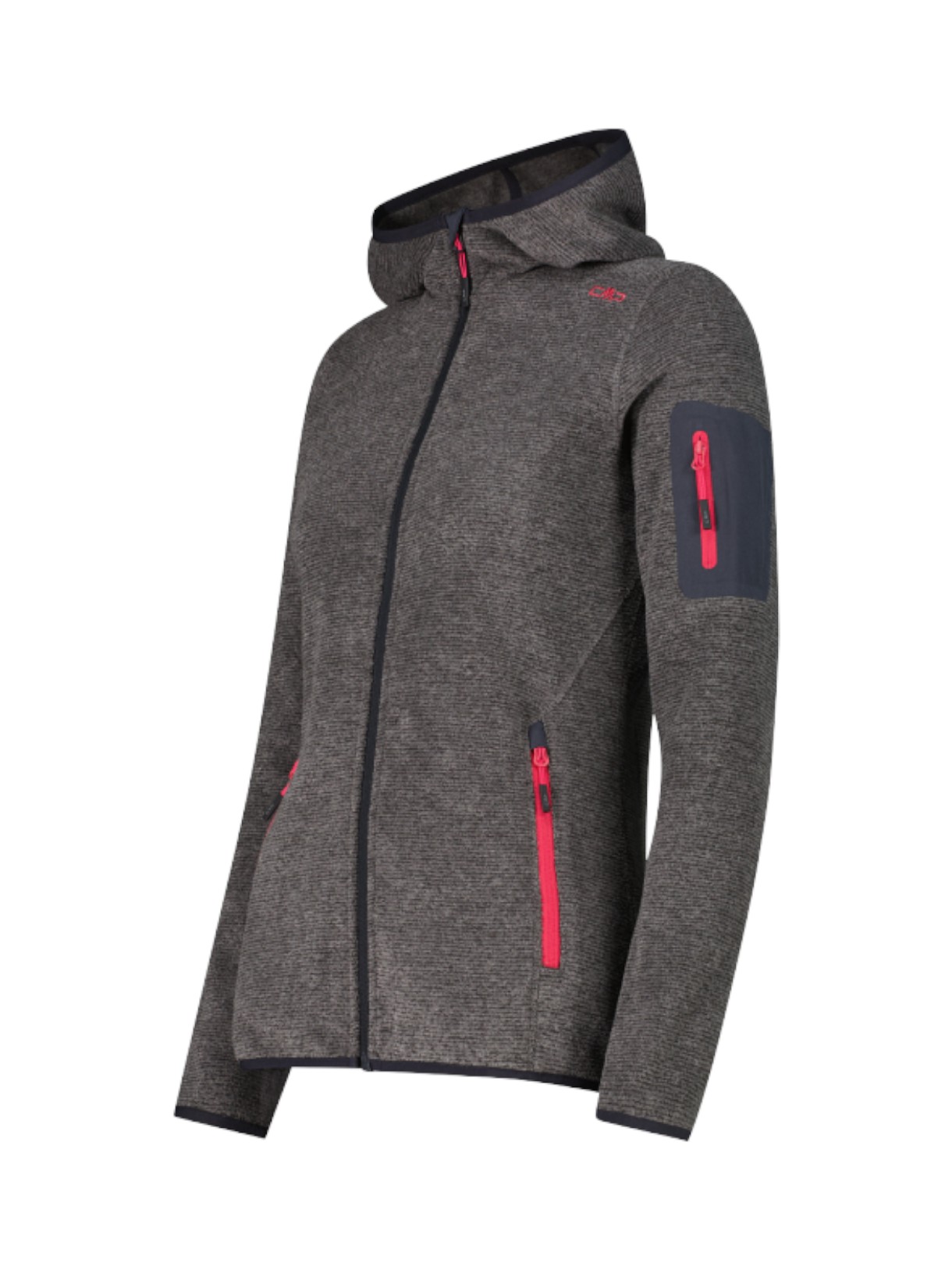 Damen Outdoor Fleece Jacke Knit-Tech meliert mit Kapuze 3