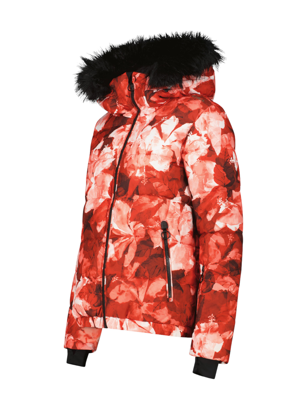 Damen Skijacke mit Kunstfell Kapuze 3