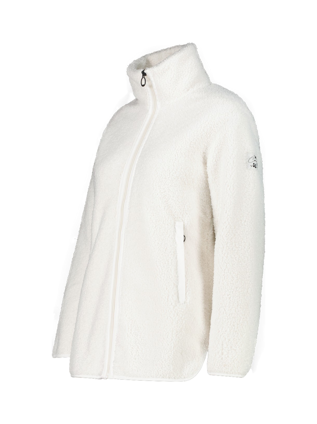 HighLoft Damen Sweat Jacke mit Kunstpelz weiss 3