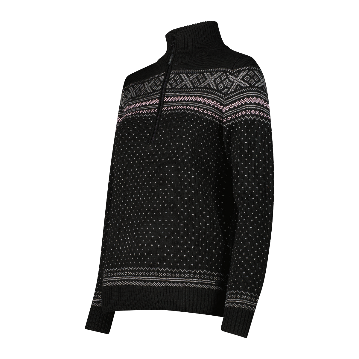 Knitted Damen Pullover half zip mit Wolle 3