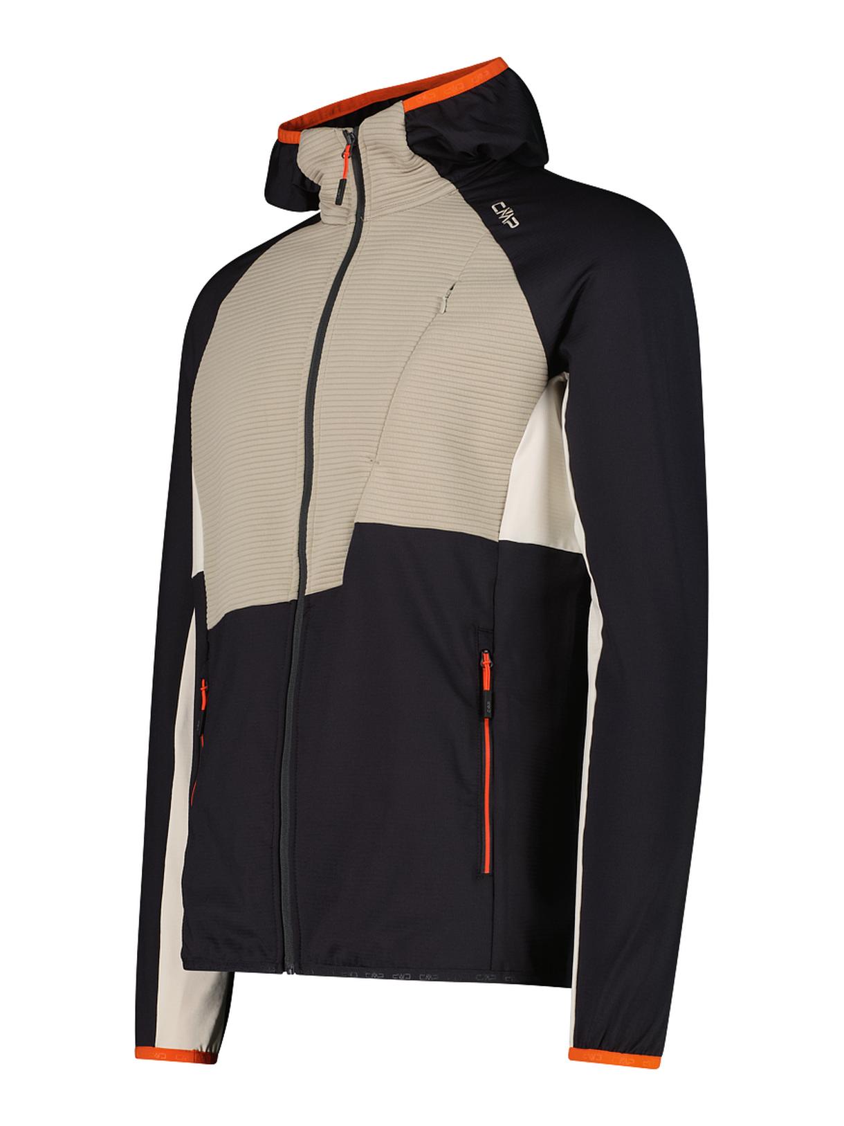 Unlimitech Herren Outdoor Jacke aus Micro Grid Tech Fleece mit Kapuze 3