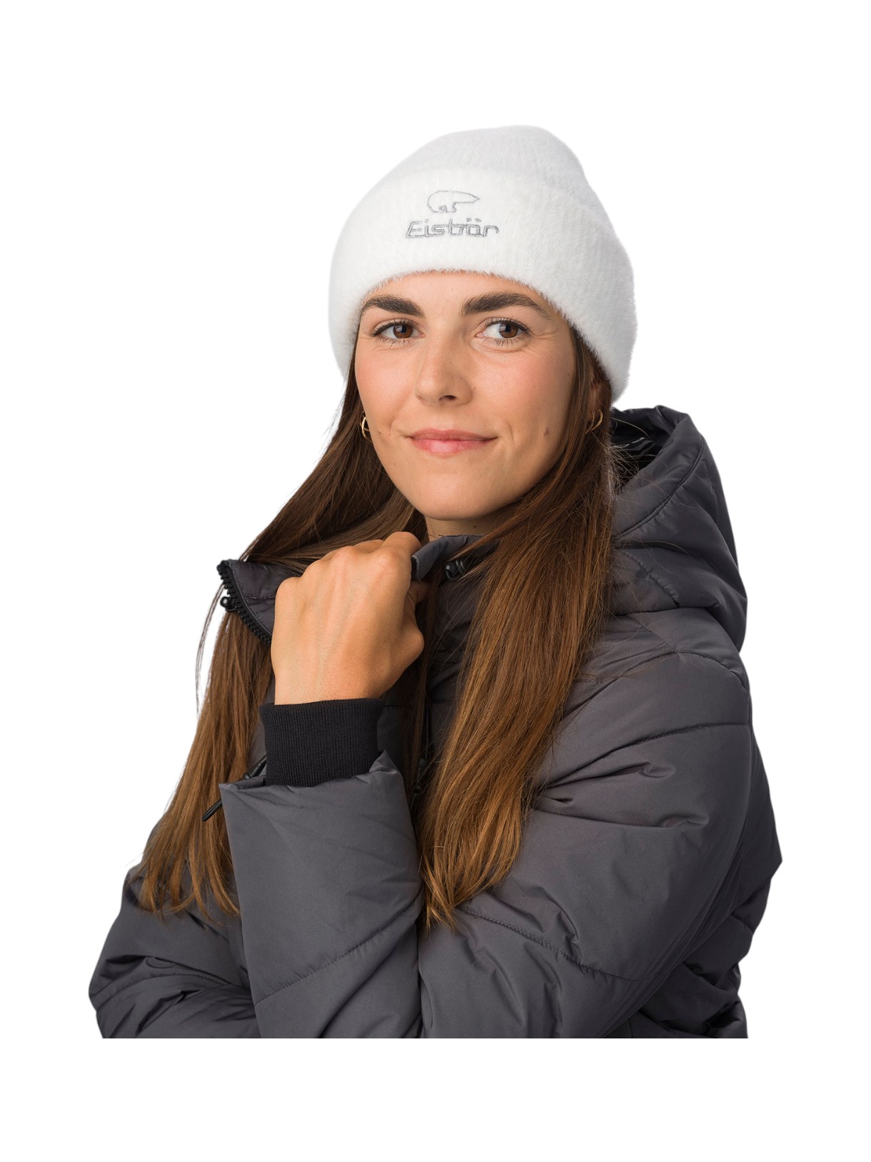 Mana flauschige Damen Mütze mit Logo Print 3