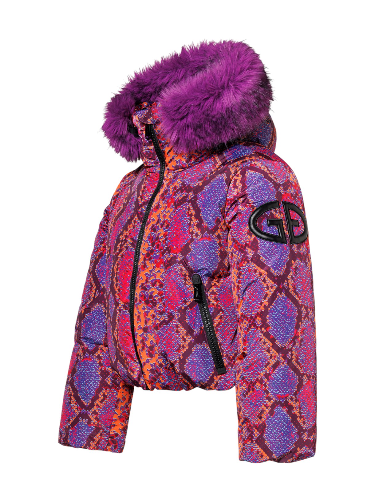 Lucinda Daunen Damen Skijacke mit Kapuze und Kunstfell Kragen 3