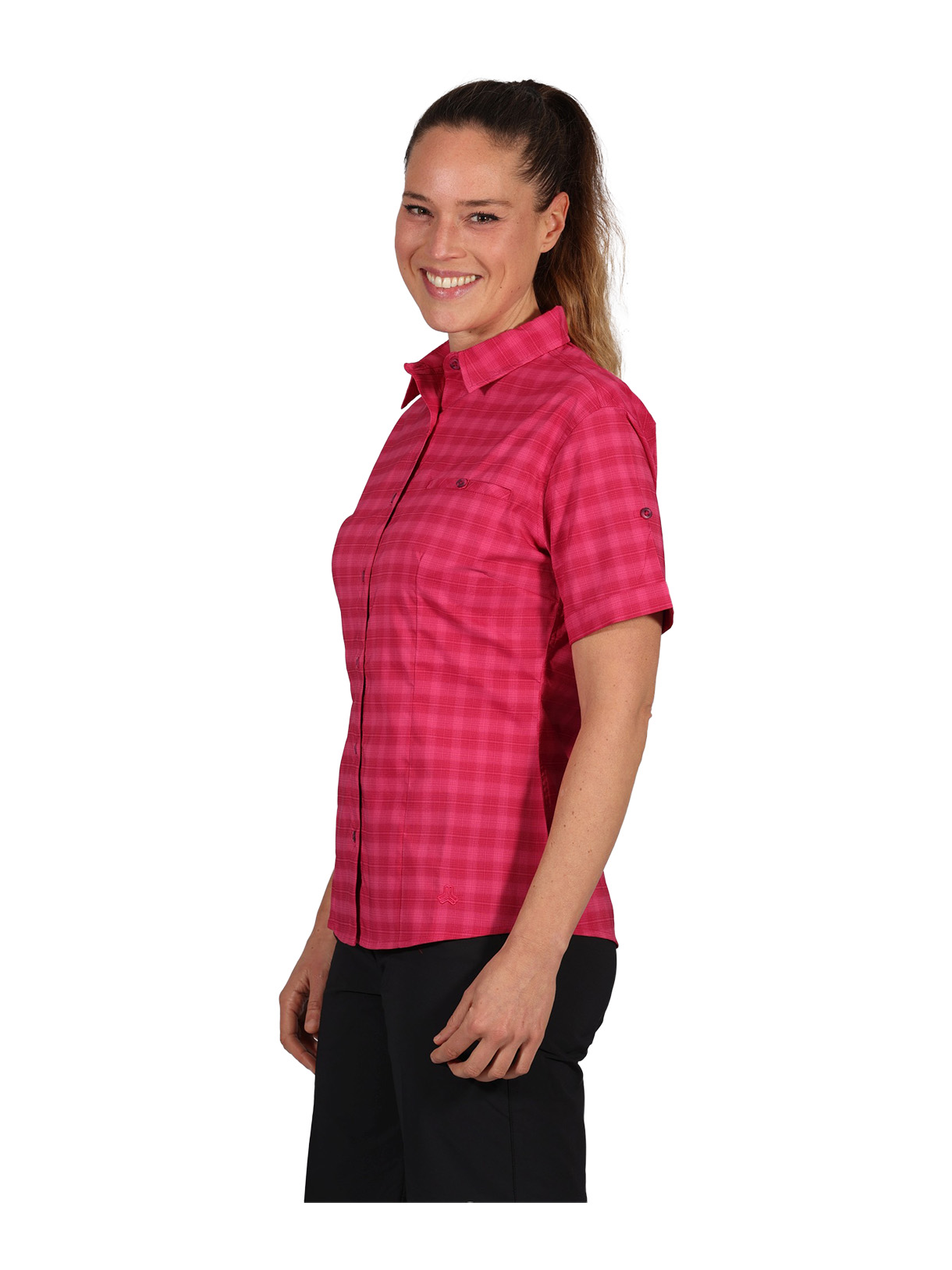 Elbe Damen Kurzarm Outdoor Bluse kariert 3