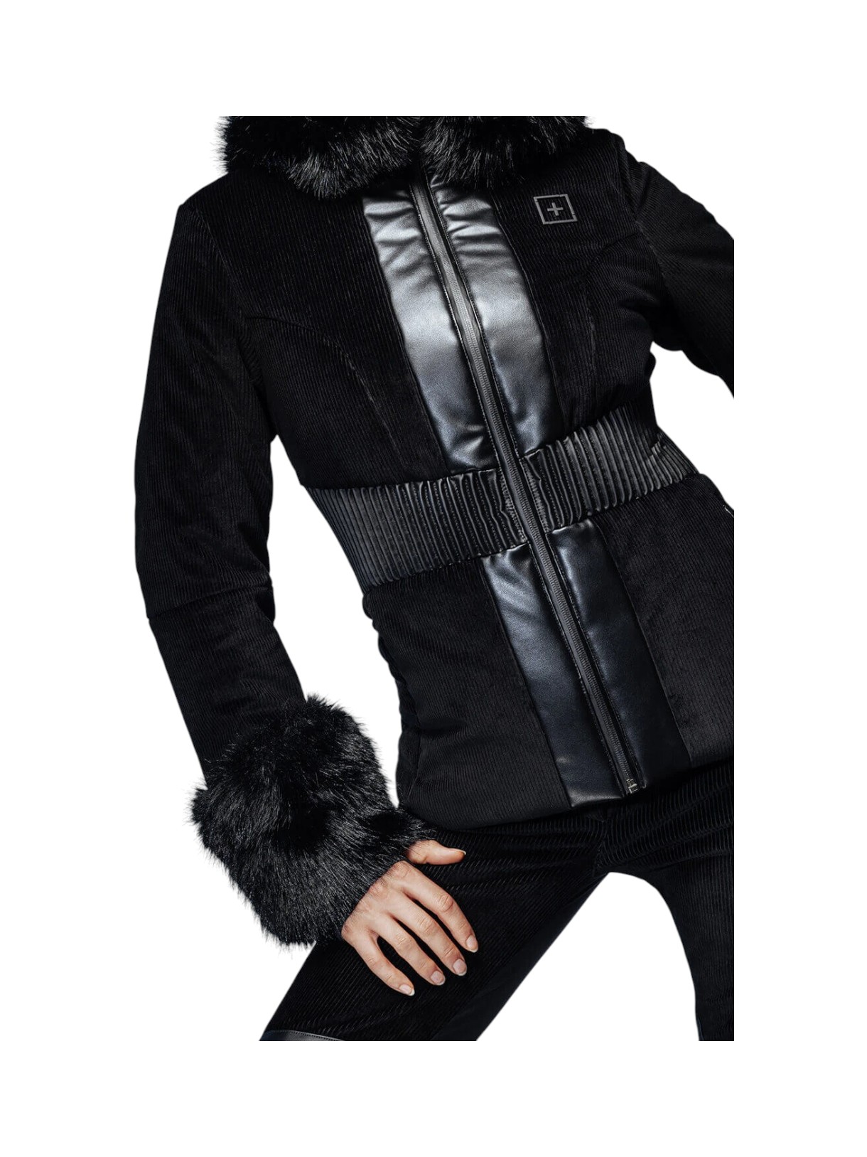 171 Insulated Damen Skijacke Kapuze mit Kunstfell Details 3