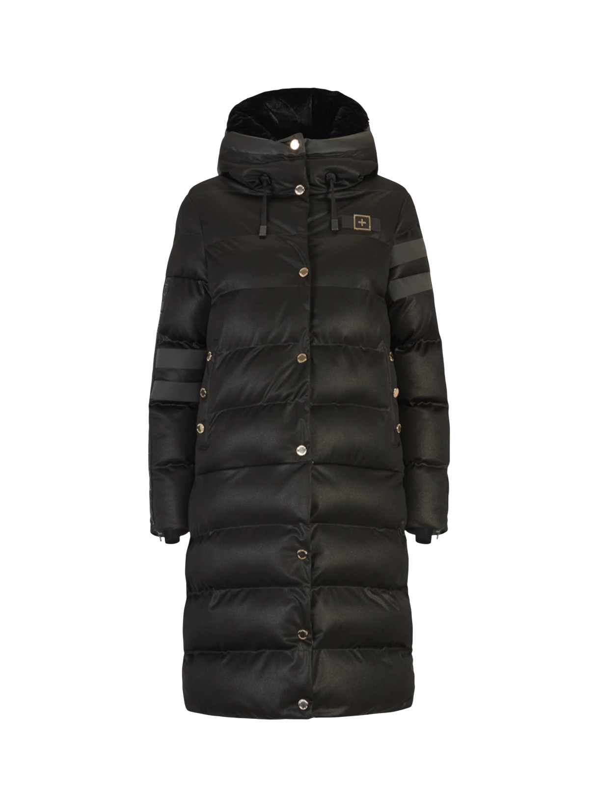 211 Damen Winter Mantel zur Jacke wandelbar mit Swarovski-Kristallen und Kapuze 3