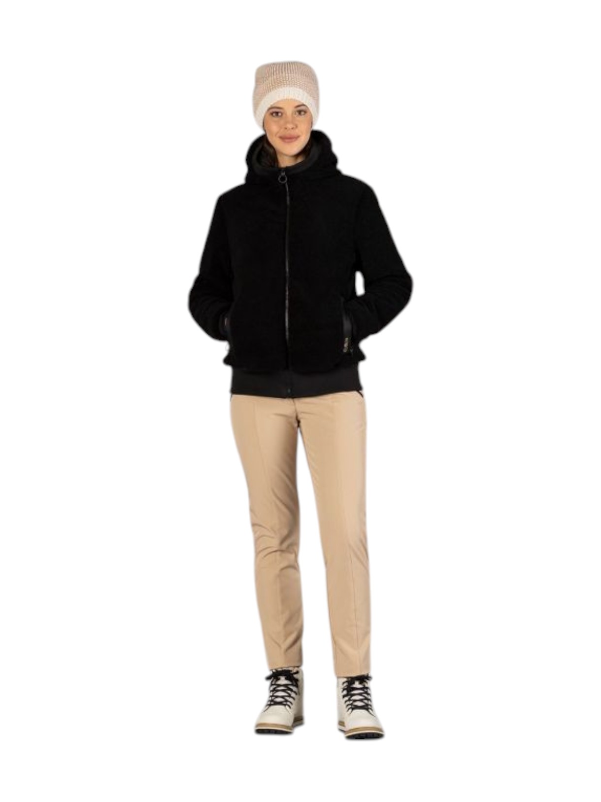 Damen Jacke aus Teddy Fur mit Kapuze 4