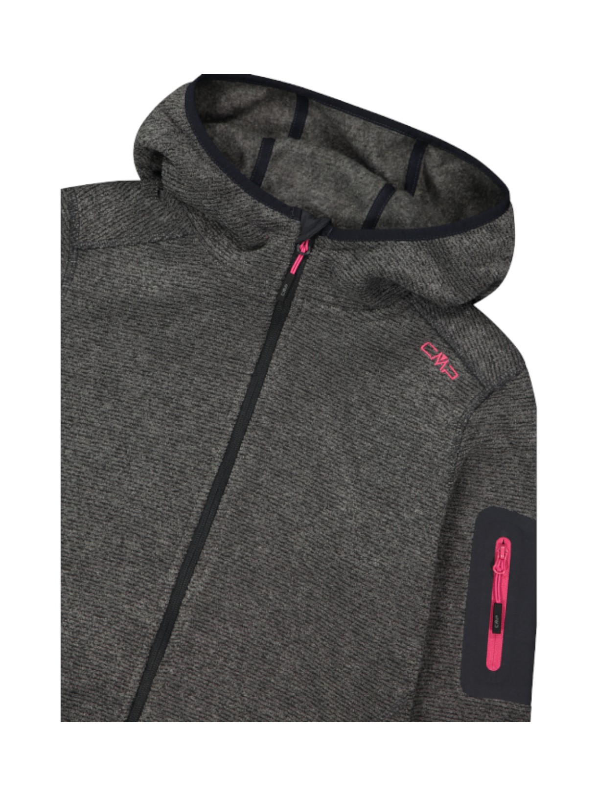 Damen Outdoor Fleece Jacke Knit-Tech meliert mit Kapuze 4