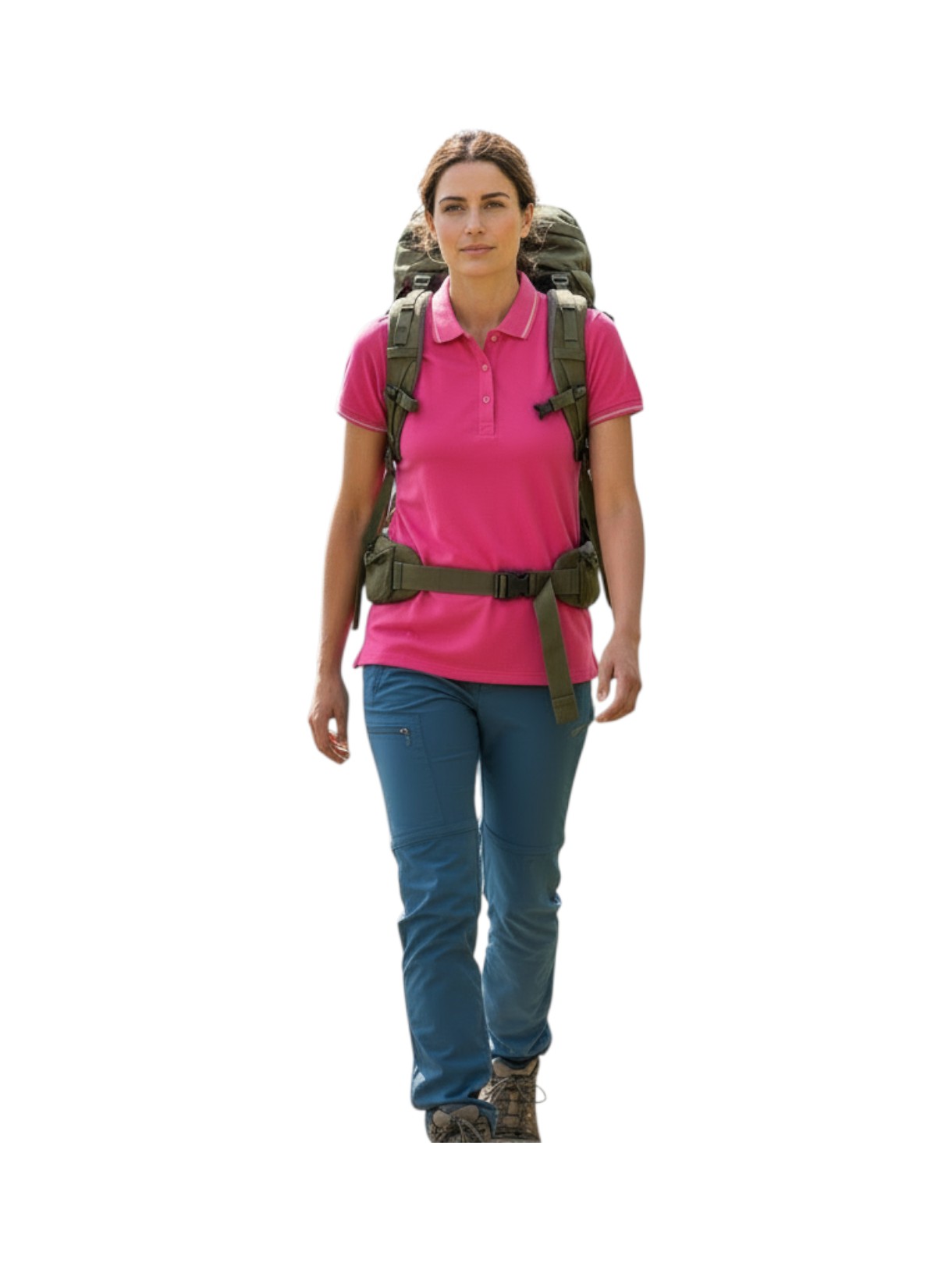 Damen Polo Shirt mit Melange Stretch 4