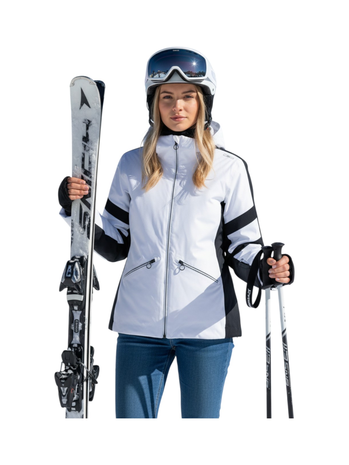 Damen Skijacke aus 4-Way-Stretch-Twill mit abnehmbarer Kapuze 4