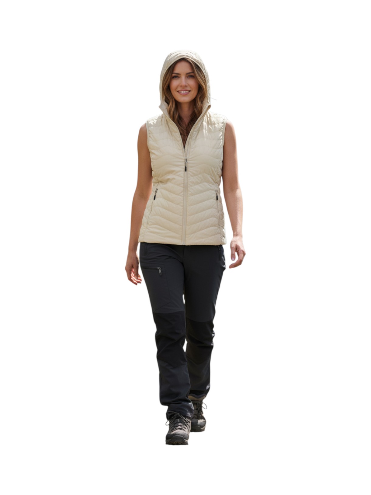 wasserabweisende Damen Weste mit Feel Warm Flat und Kapuze 4
