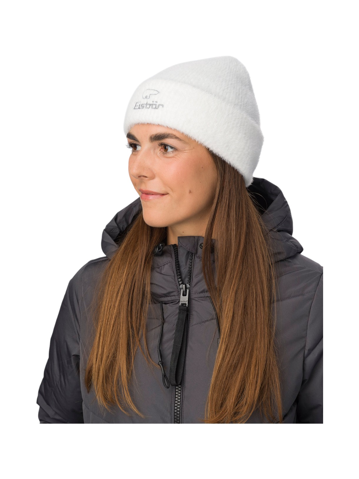 Mana flauschige Damen Mütze mit Logo Print 4