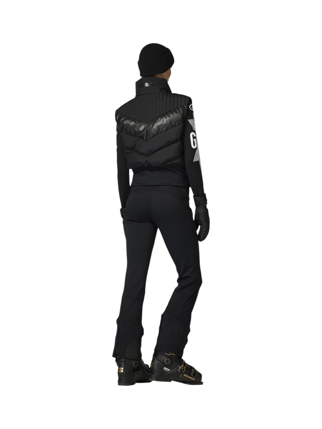 Sole gesteppte Daunenweste mit Kunstleder 4