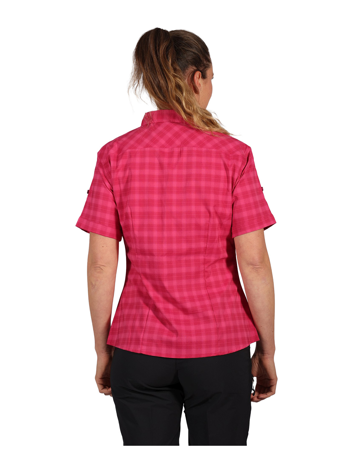 Elbe Damen Kurzarm Outdoor Bluse kariert 4