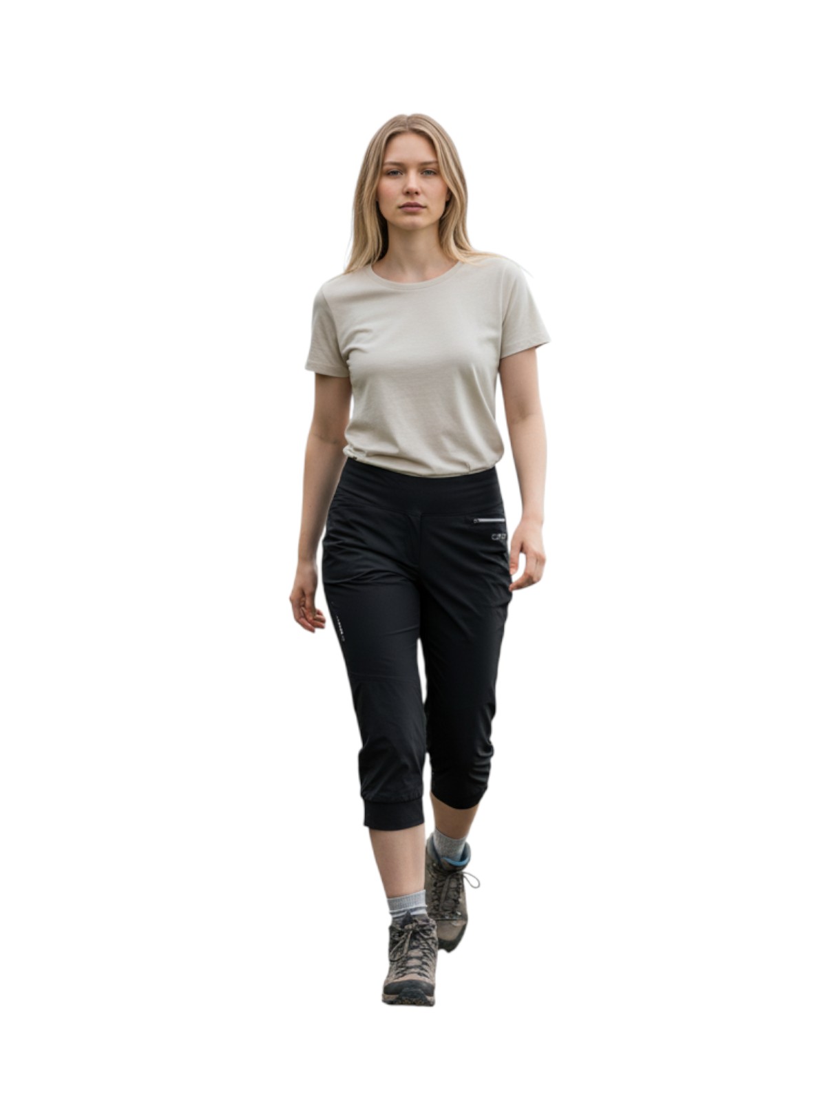 Damen Capri Hose mit Bündchen aus 4-Wege Stretch 5