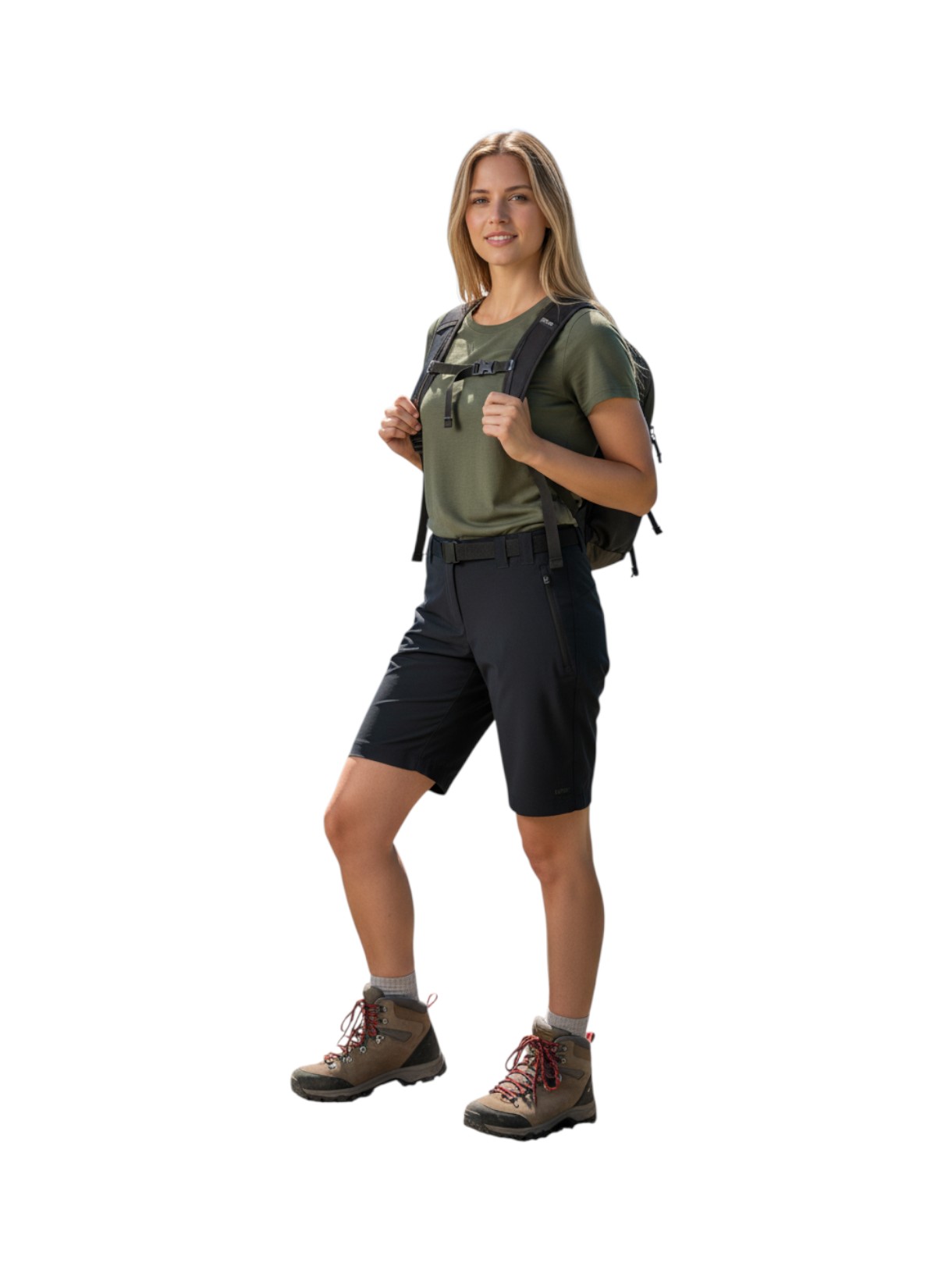 Damen Trekking Bermuda Shorts mit Gürtel und Dry Function 5