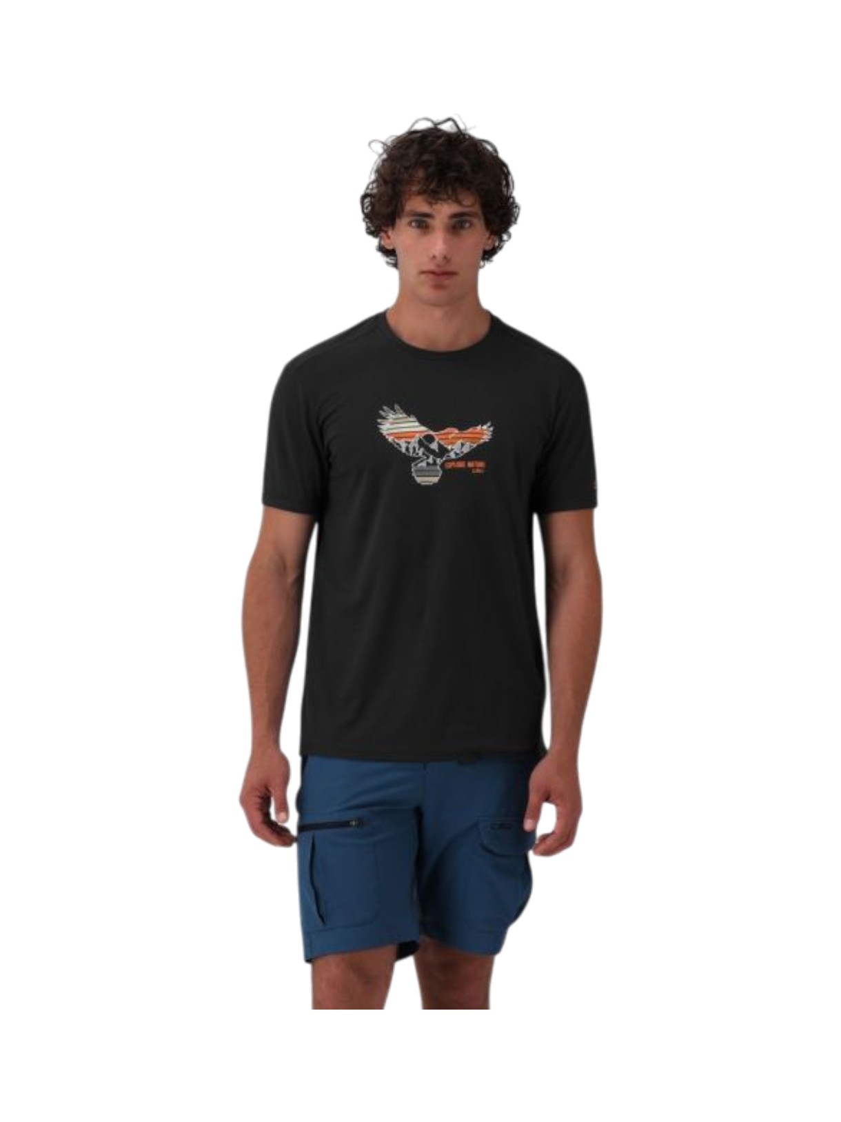 Herren T-Shirt aus Piqué mit Dry-Function und Adventure-Print 5