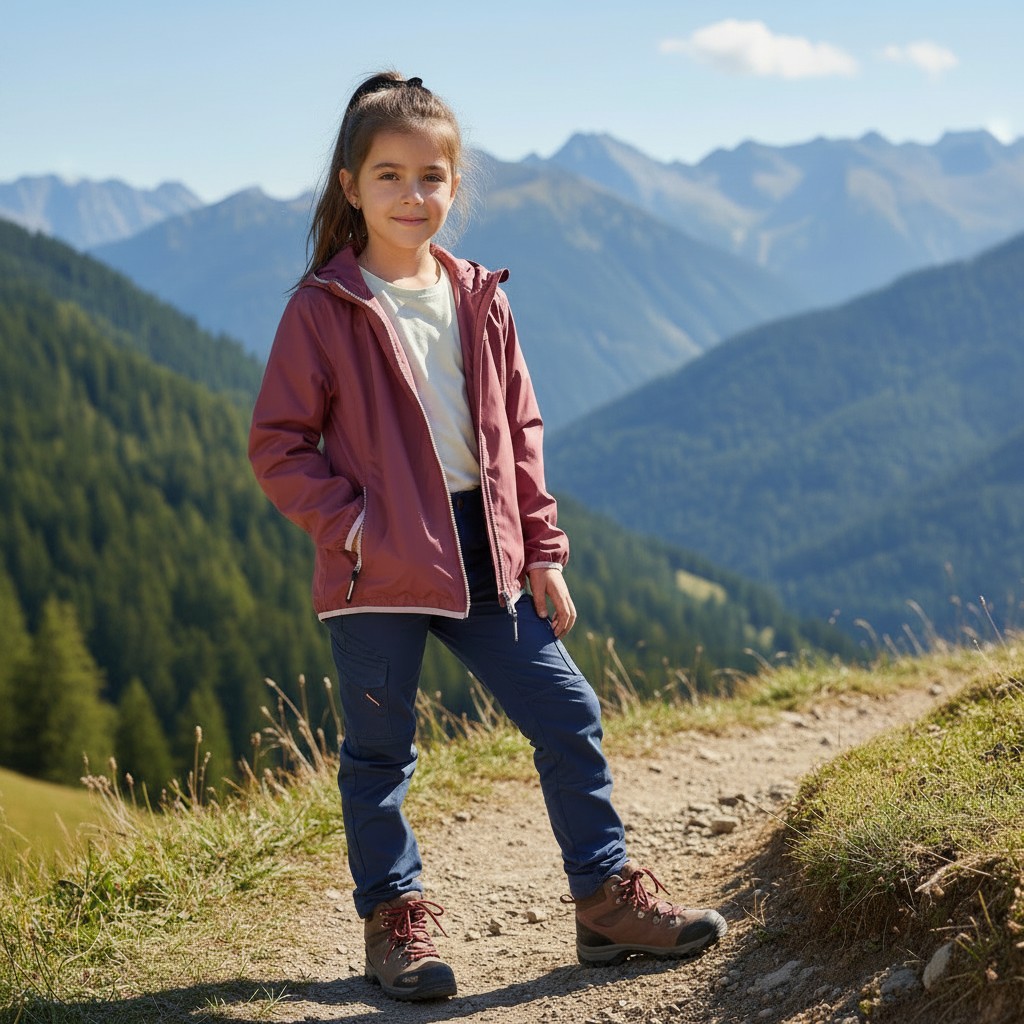 Mädchen Regenjacke Pack Pocket mit Kapuze 5