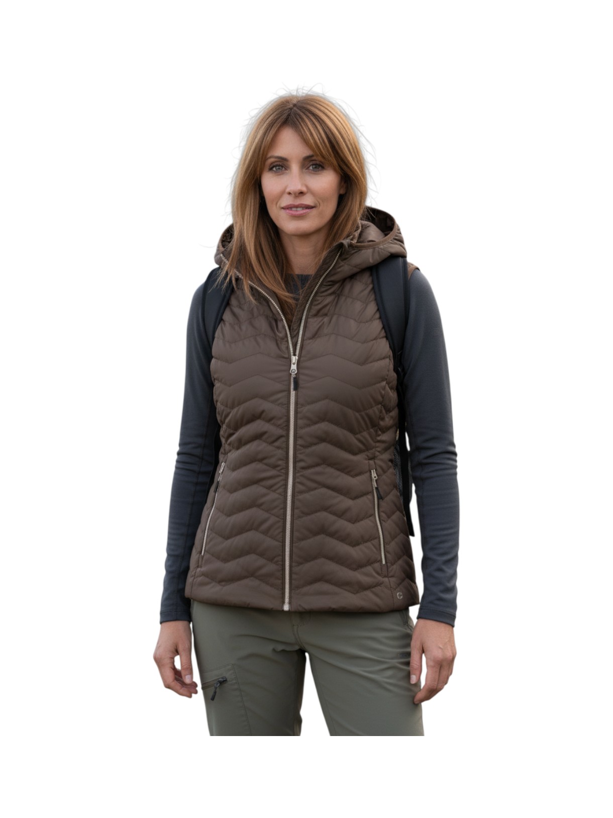 wasserabweisende Damen Weste mit Feel Warm Flat und Kapuze 5