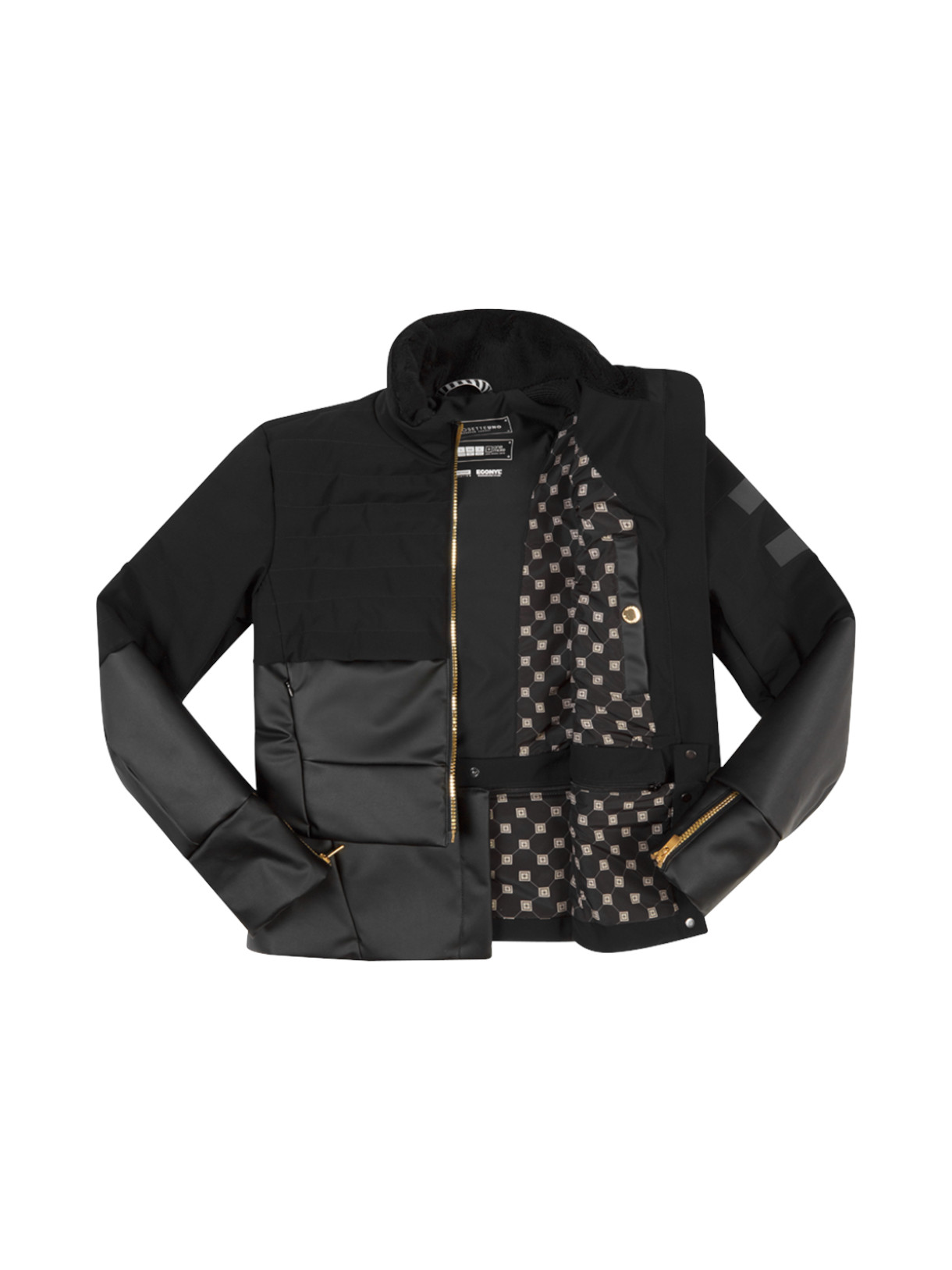 471 Zweiteilige Damen Cropped Jacke mit Kunstpelz Bolero 5