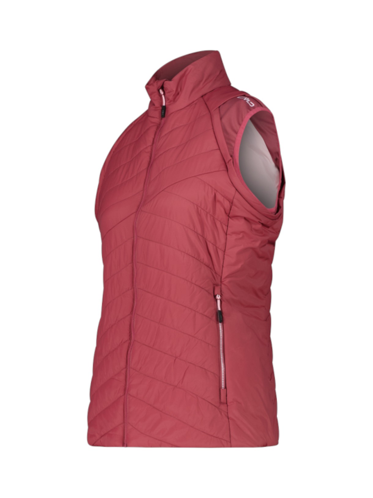 Damen Daunen Jacke mit abnehmbaren Ärmeln pink 6