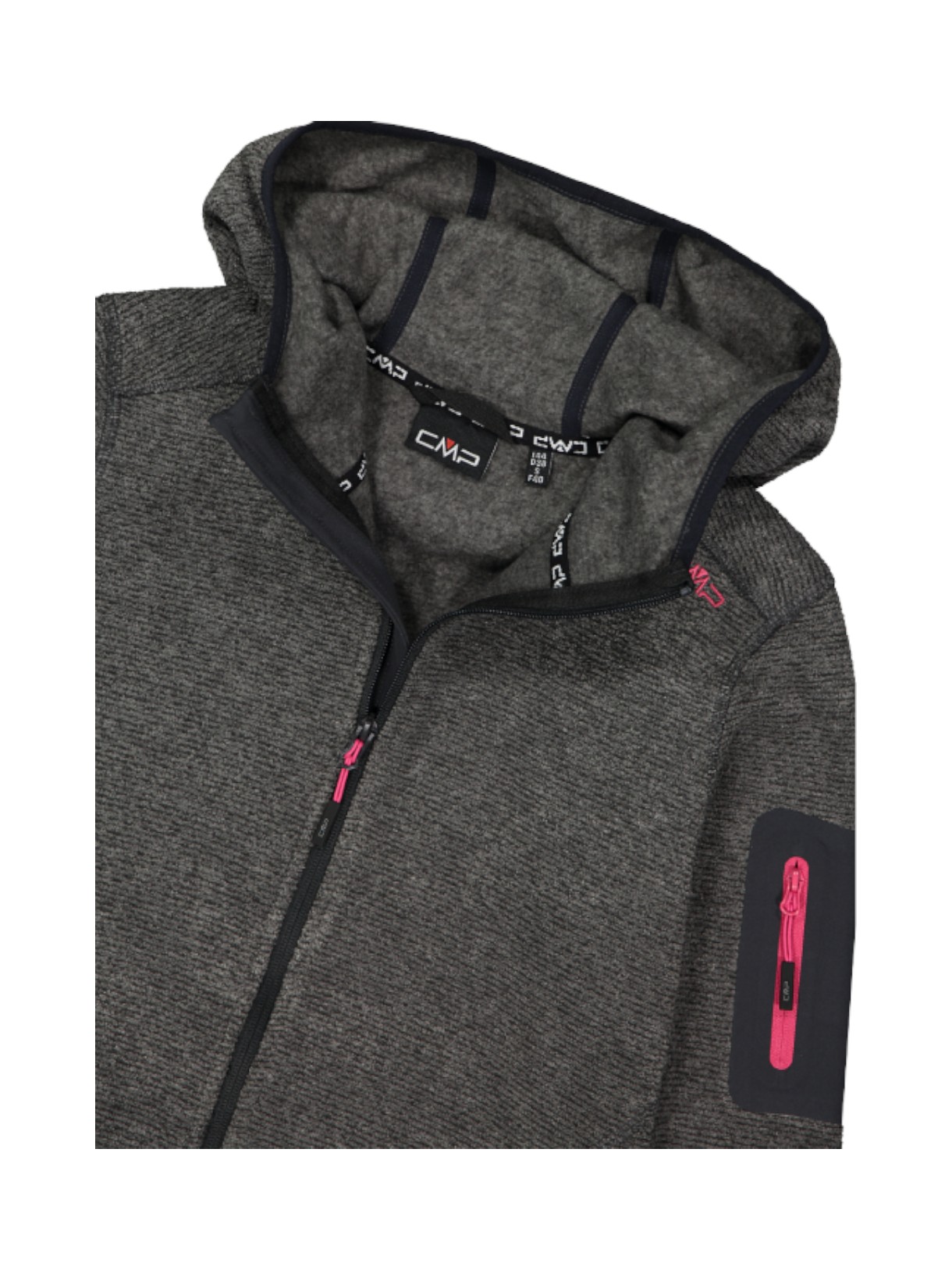 Damen Outdoor Fleece Jacke Knit-Tech meliert mit Kapuze 6