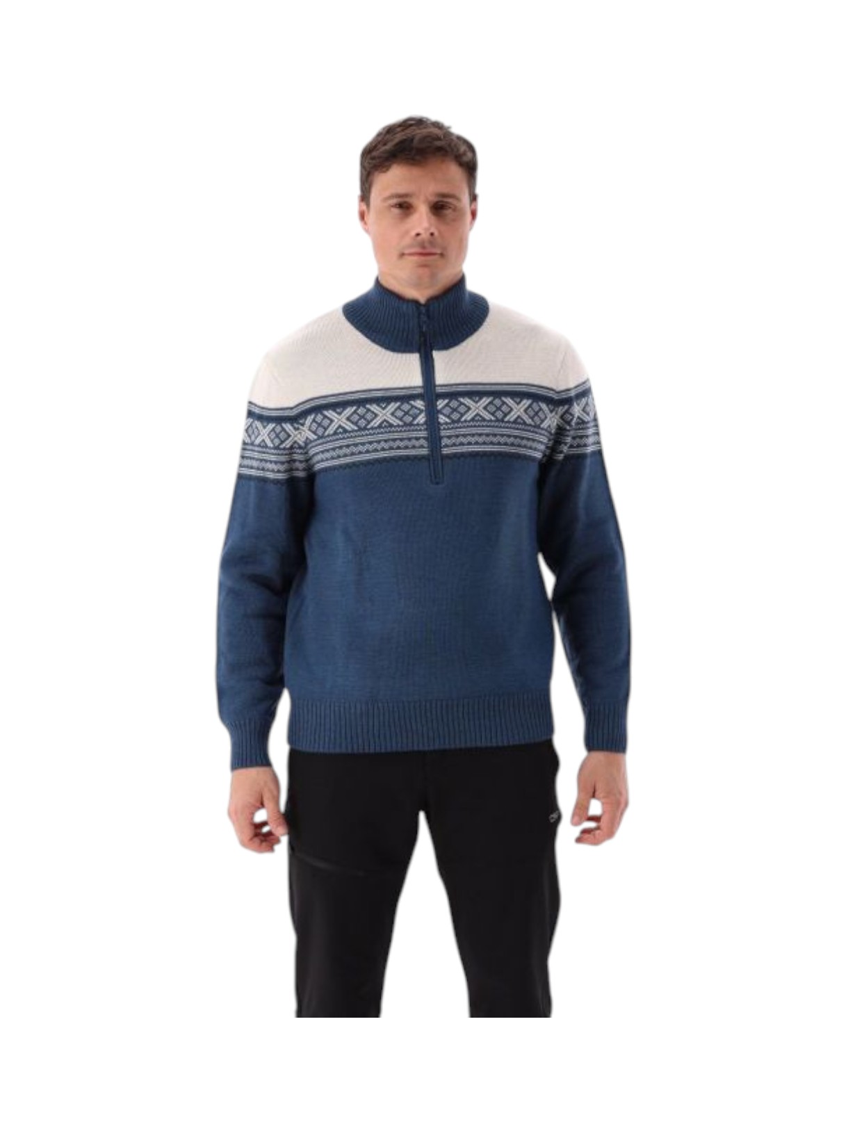 Herren Knitted Pullover Half Zip mit Wolle 6