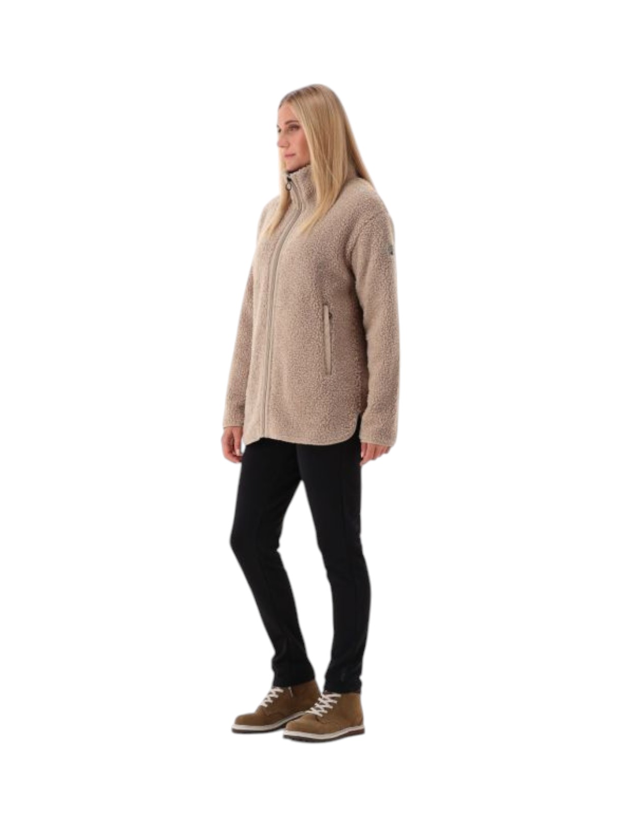 HighLoft Damen Sweat Jacke mit Kunstpelz beige 6