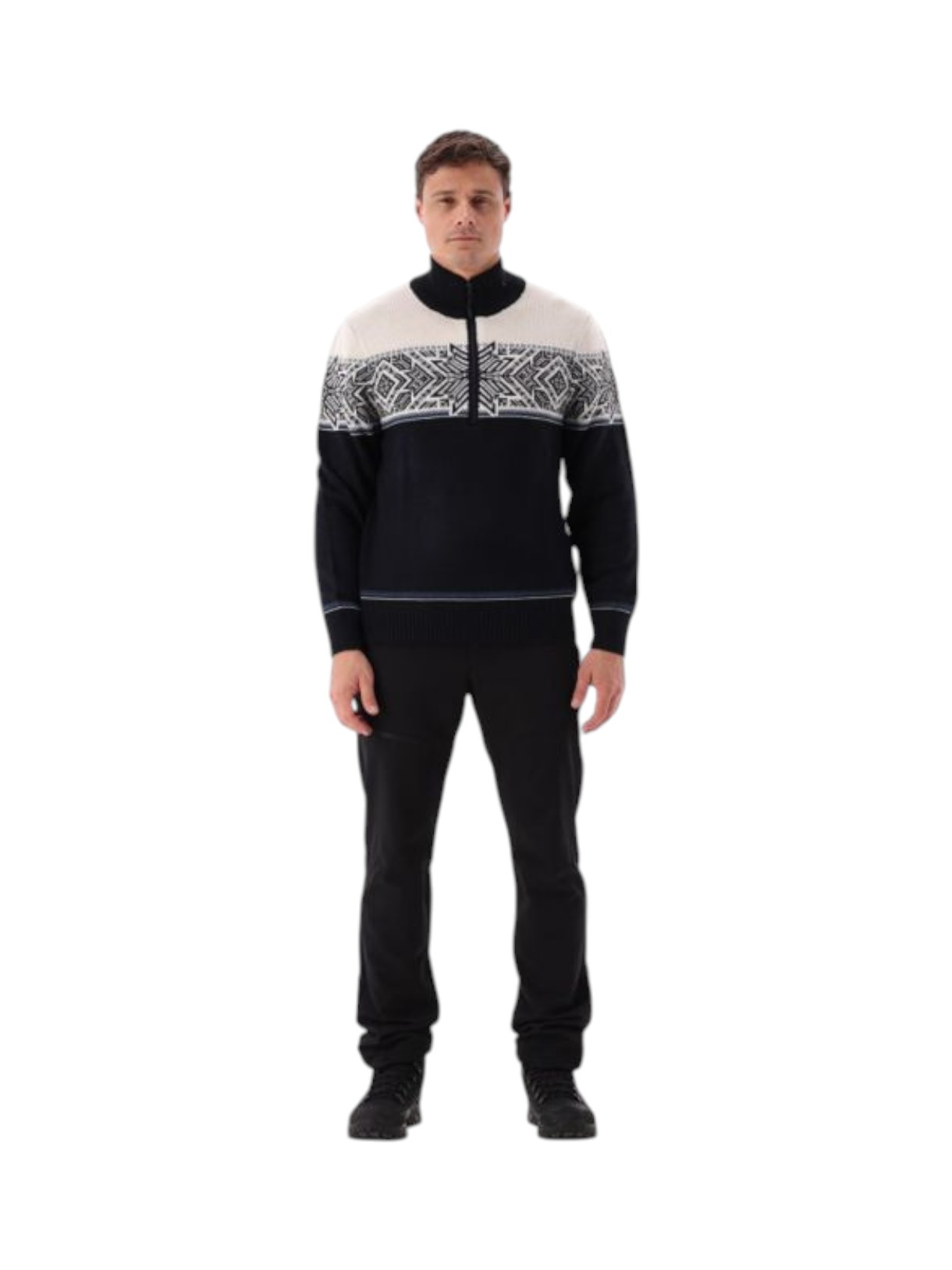 Knitted Herren Pullover half zip mit Wolle 6