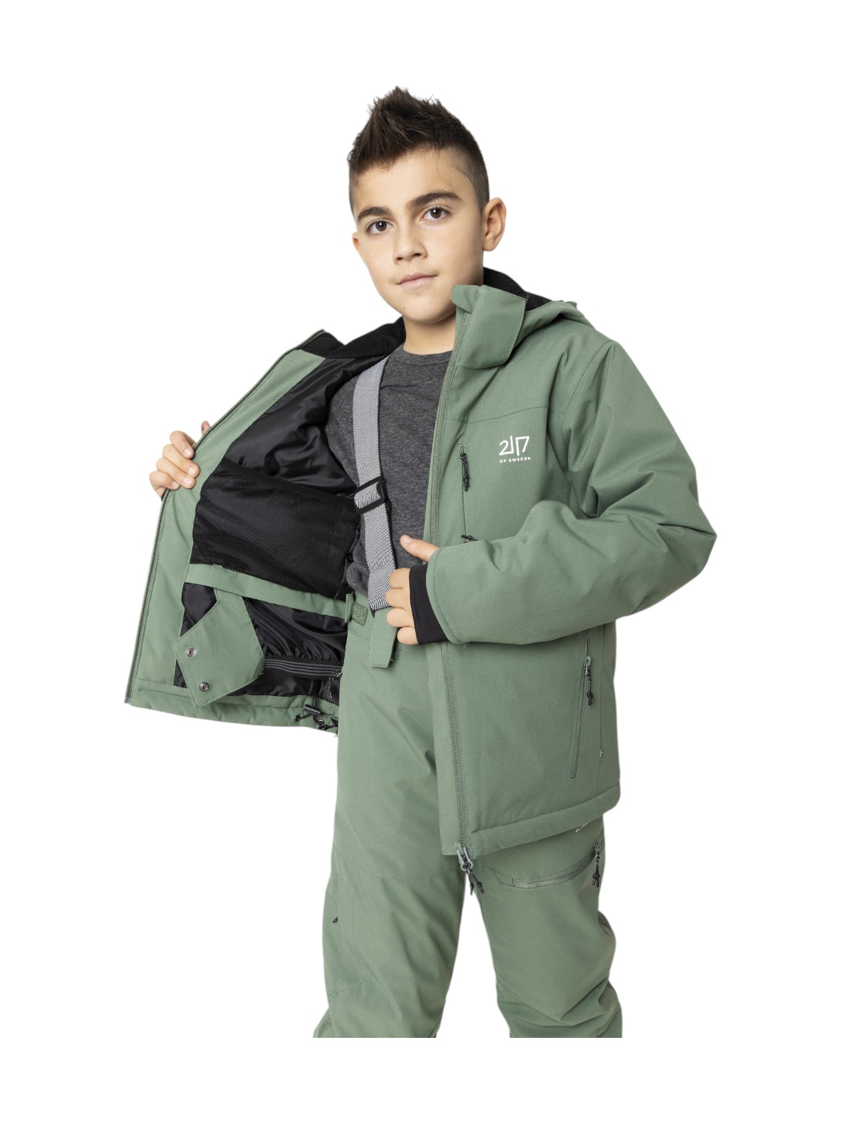 Lauker Kinder Skijacke mit abnehmbarer Kapuze 7