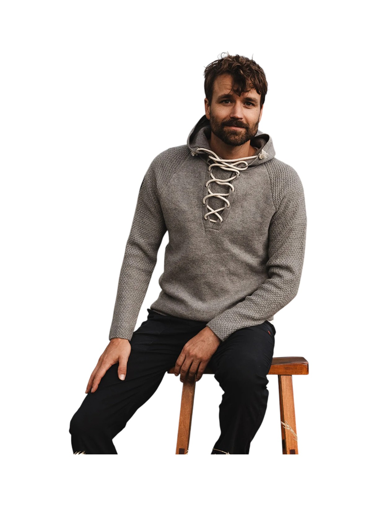 Boiled Herren Hoodie Laced aus Merino-Wolle 7