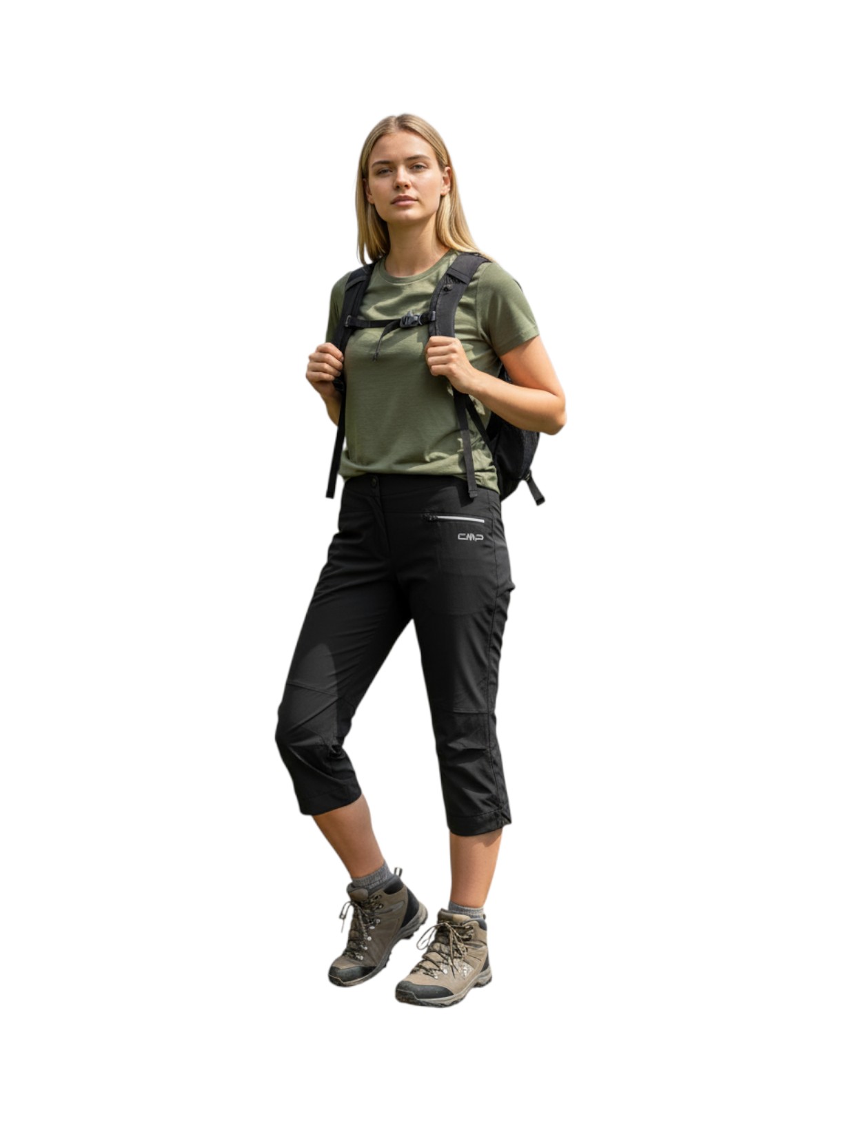 Damen Capri Hose mit Bündchen aus 4-Wege Stretch 7