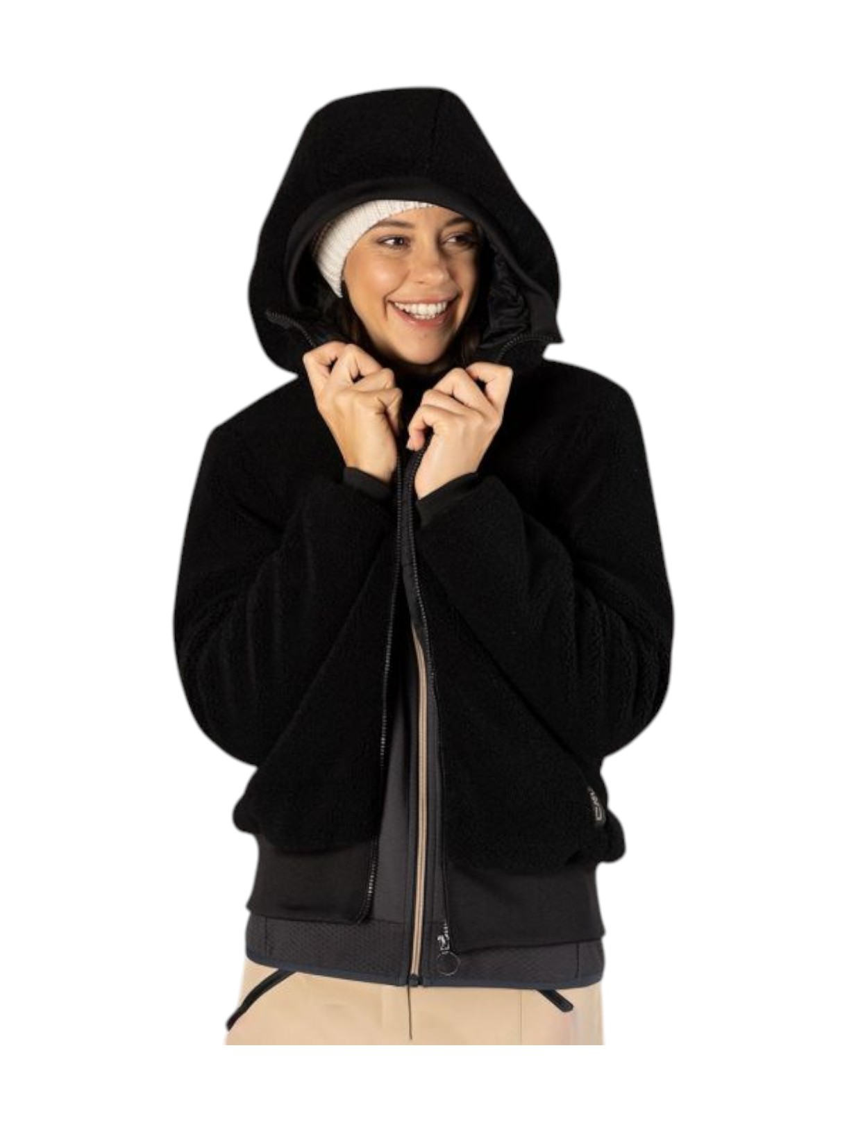 Damen Jacke aus Teddy Fur mit Kapuze 7