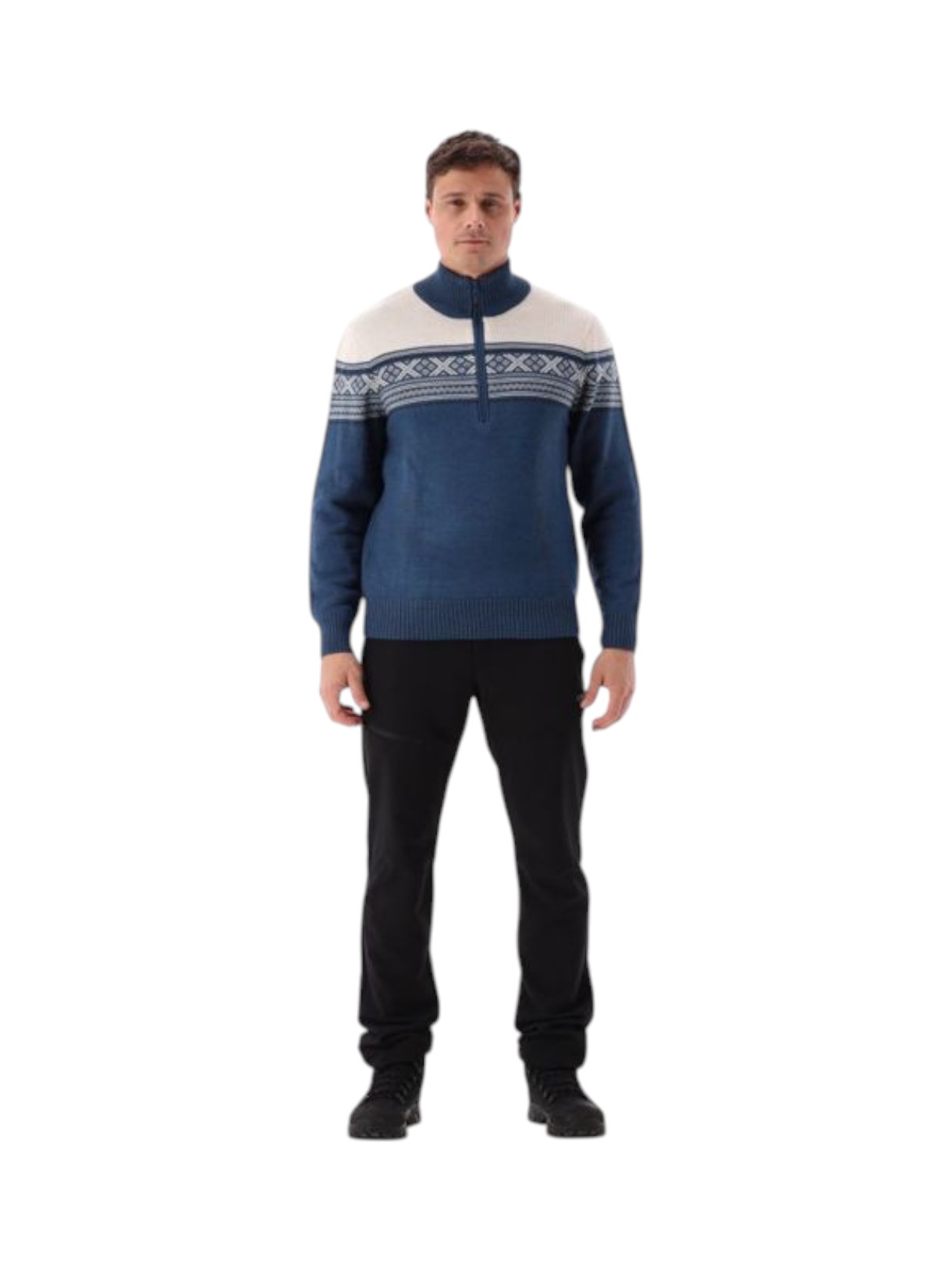 Herren Knitted Pullover Half Zip mit Wolle 7