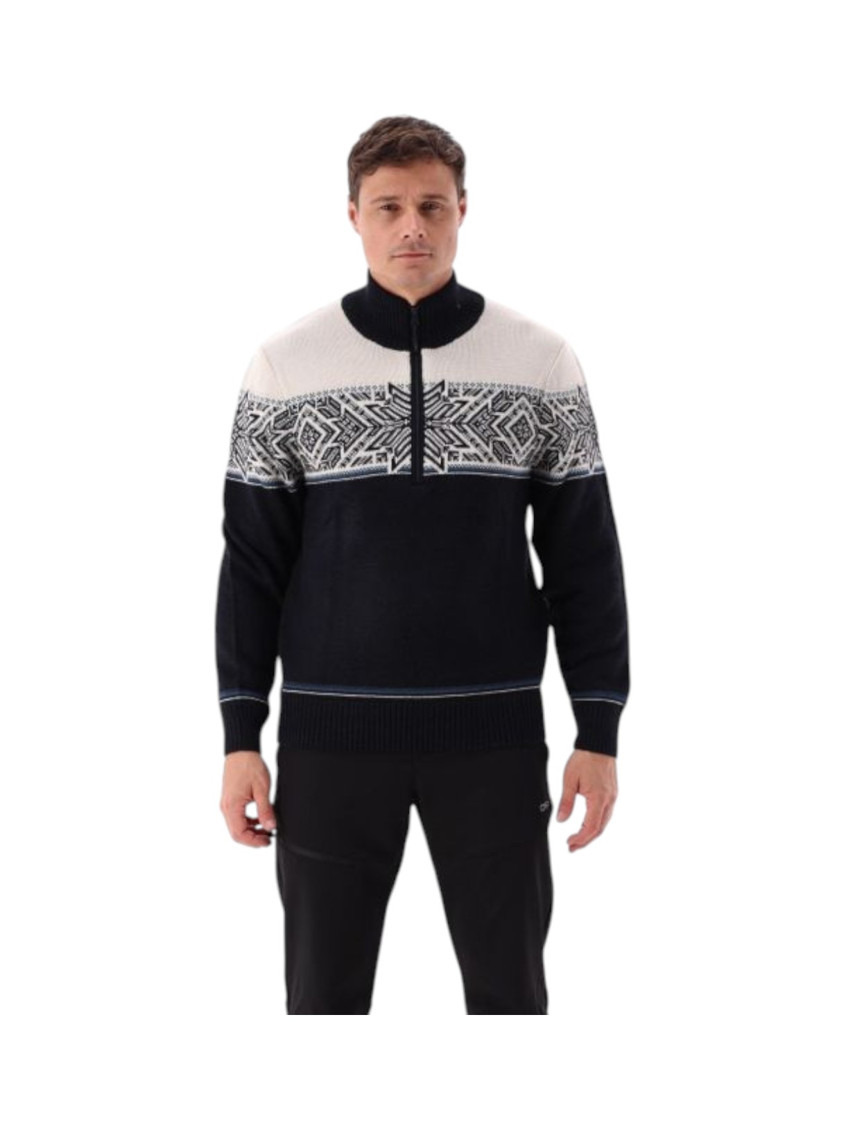 Knitted Herren Pullover half zip mit Wolle 7