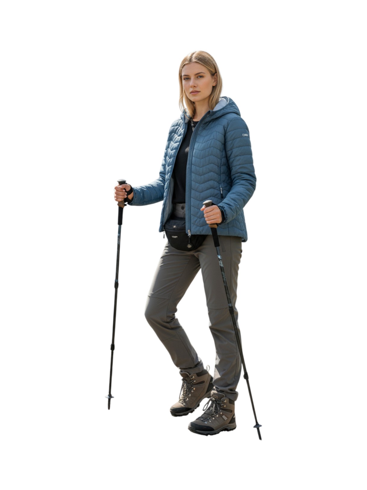 Wattierte Damen Stepp Jacke mit Feel Warm Flat und Kapuze 7