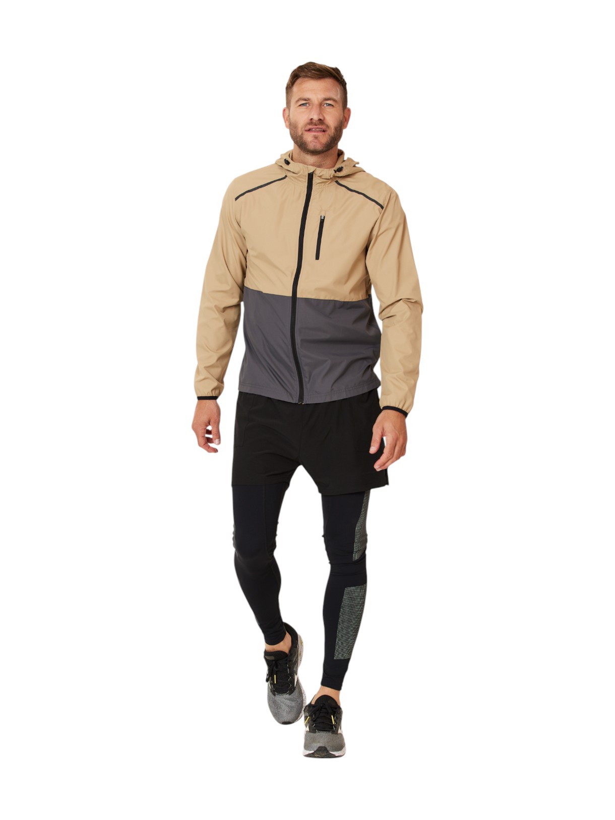 Hugoee Herren Laufjacke mit Kapuze 7