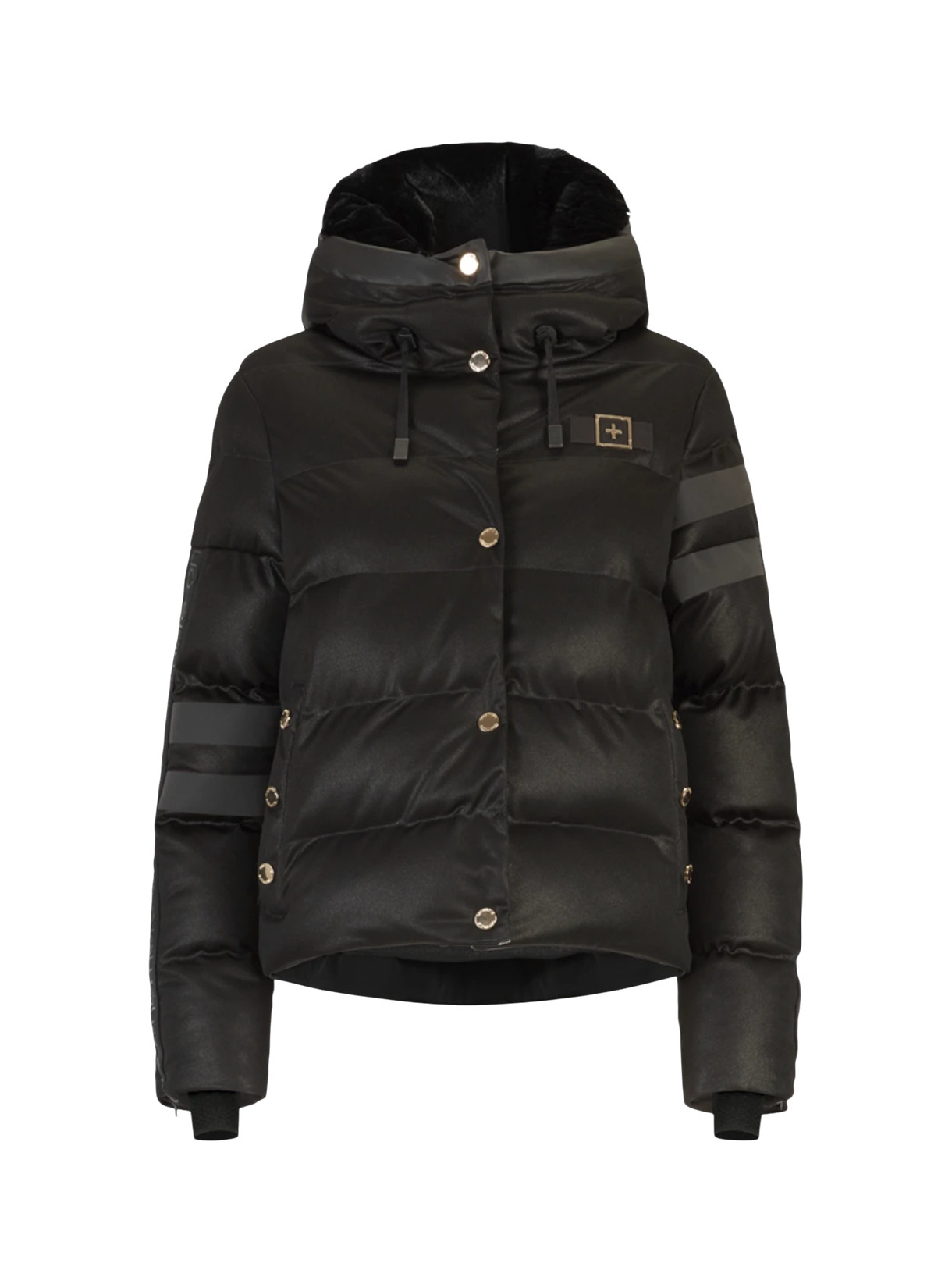 211 Damen Winter Mantel zur Jacke wandelbar mit Swarovski-Kristallen und Kapuze 7
