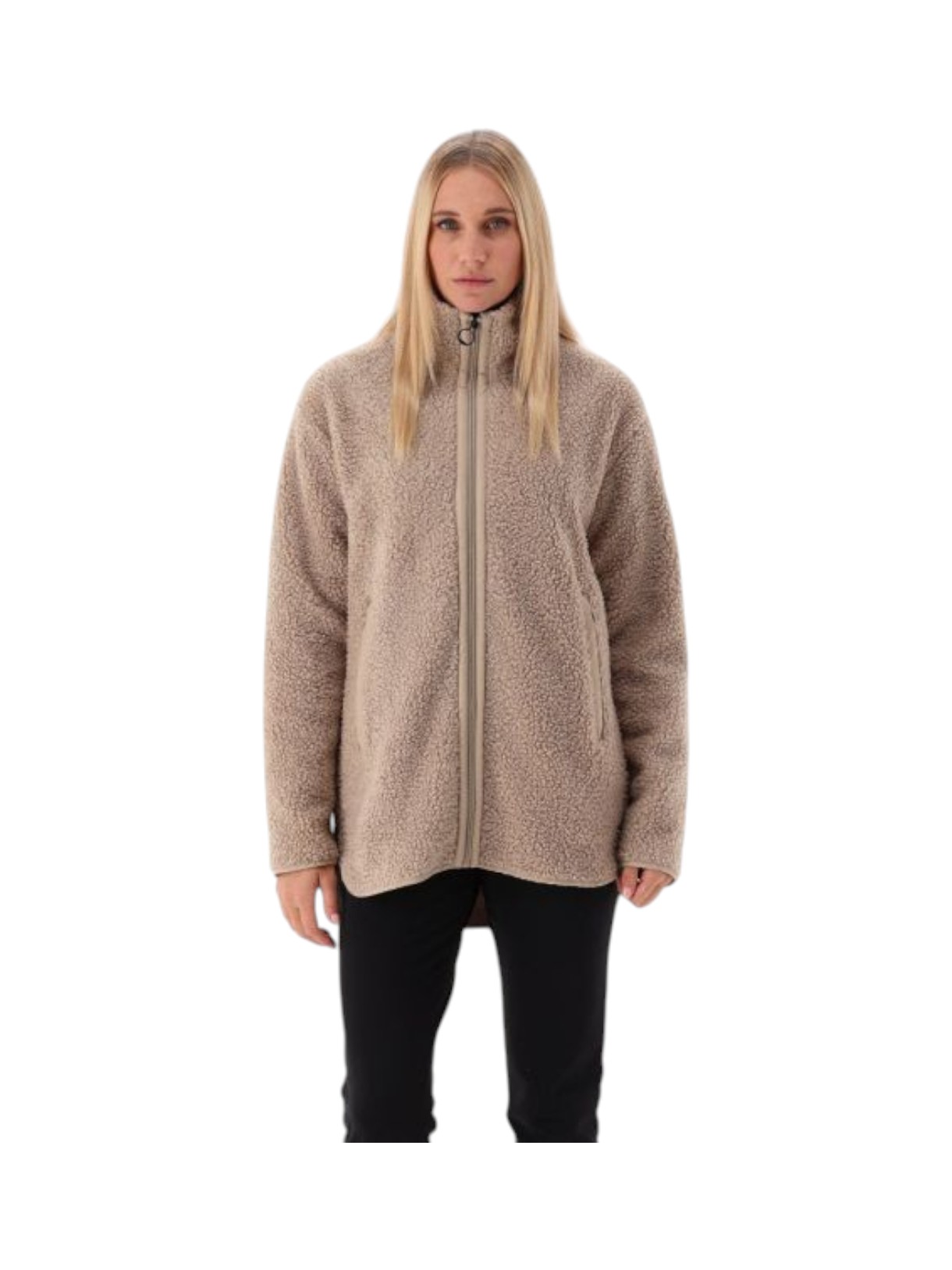 HighLoft Damen Sweat Jacke mit Kunstpelz beige 8