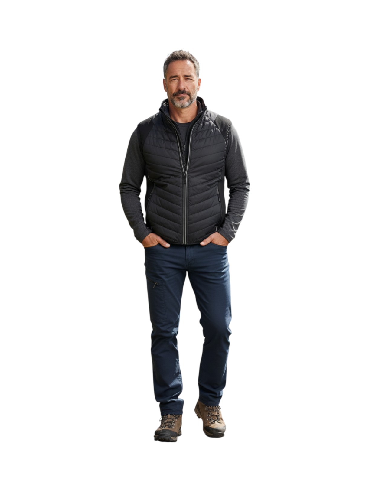 Unlimitech Primaloft Hybrid Herren Jacke mit abnehmbaren Ärmeln 8