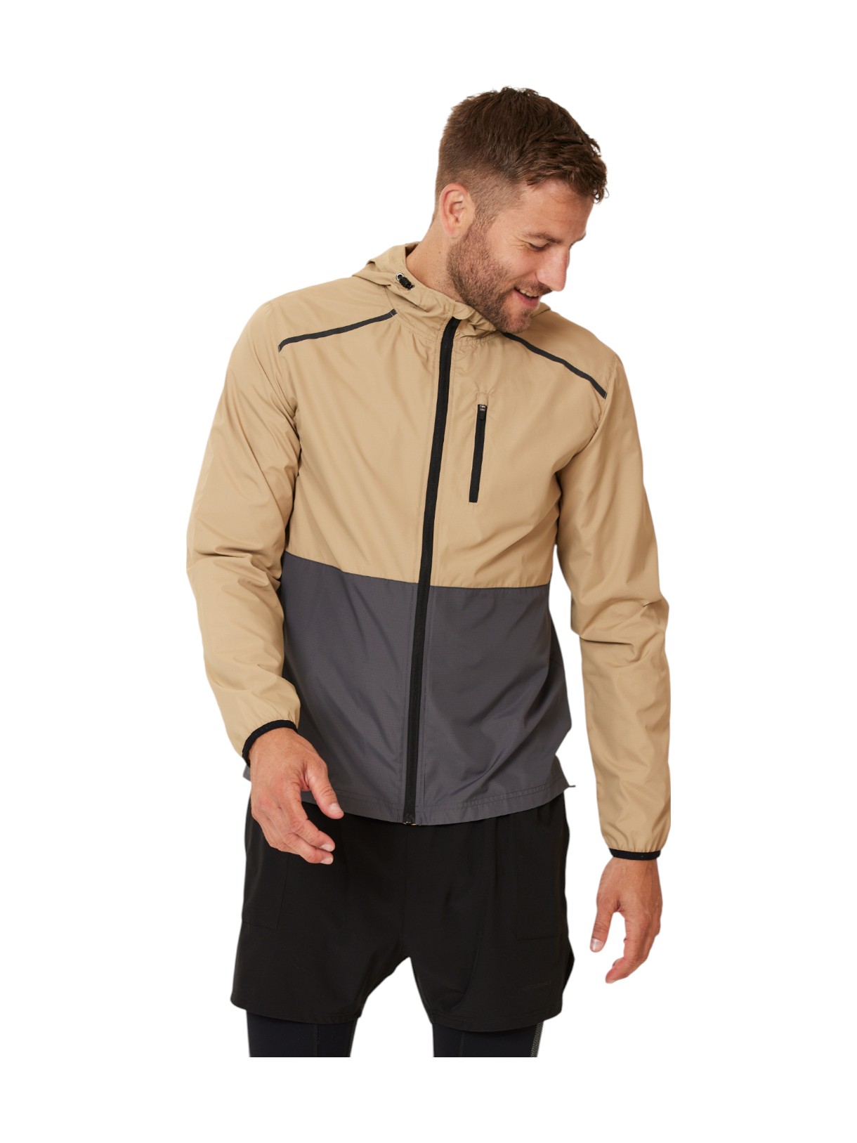 Hugoee Herren Laufjacke mit Kapuze 8