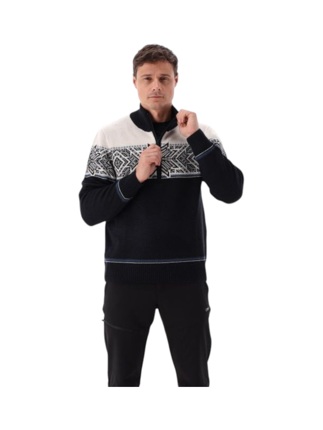 Knitted Herren Pullover half zip mit Wolle 9